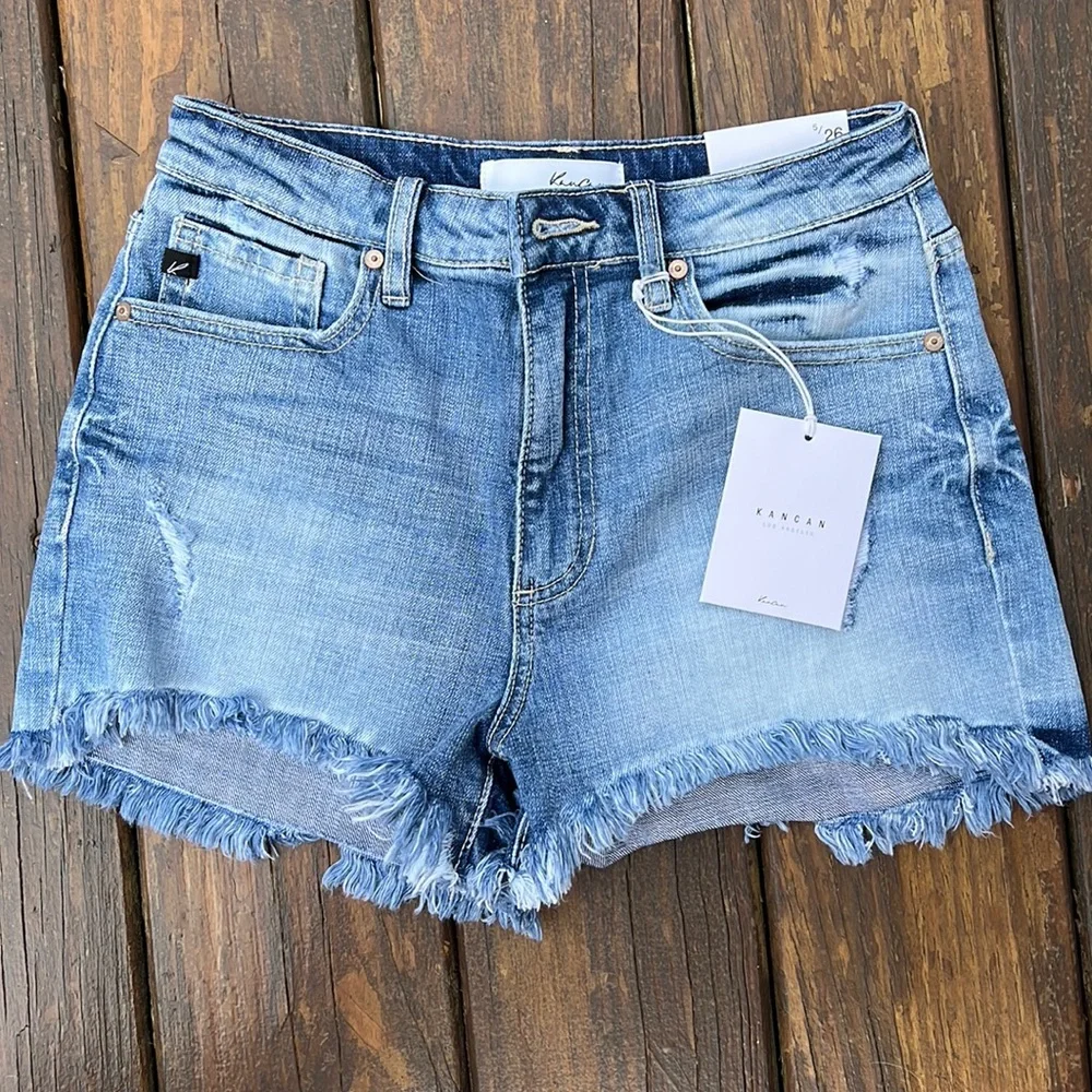 KanCan High Rise Shorts - Picture 1 of 6